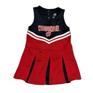 Toddler Girls Wisconsin Badgers Cheerleader Dress 4T Red Black Outfit